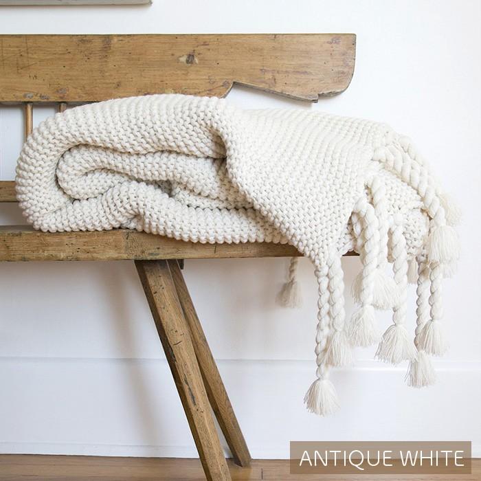 ブランケット ひざ掛け Pom Pom at Home トレスルズスロー 152x229cm (ミッドナイト/アンティークホワイト) pom