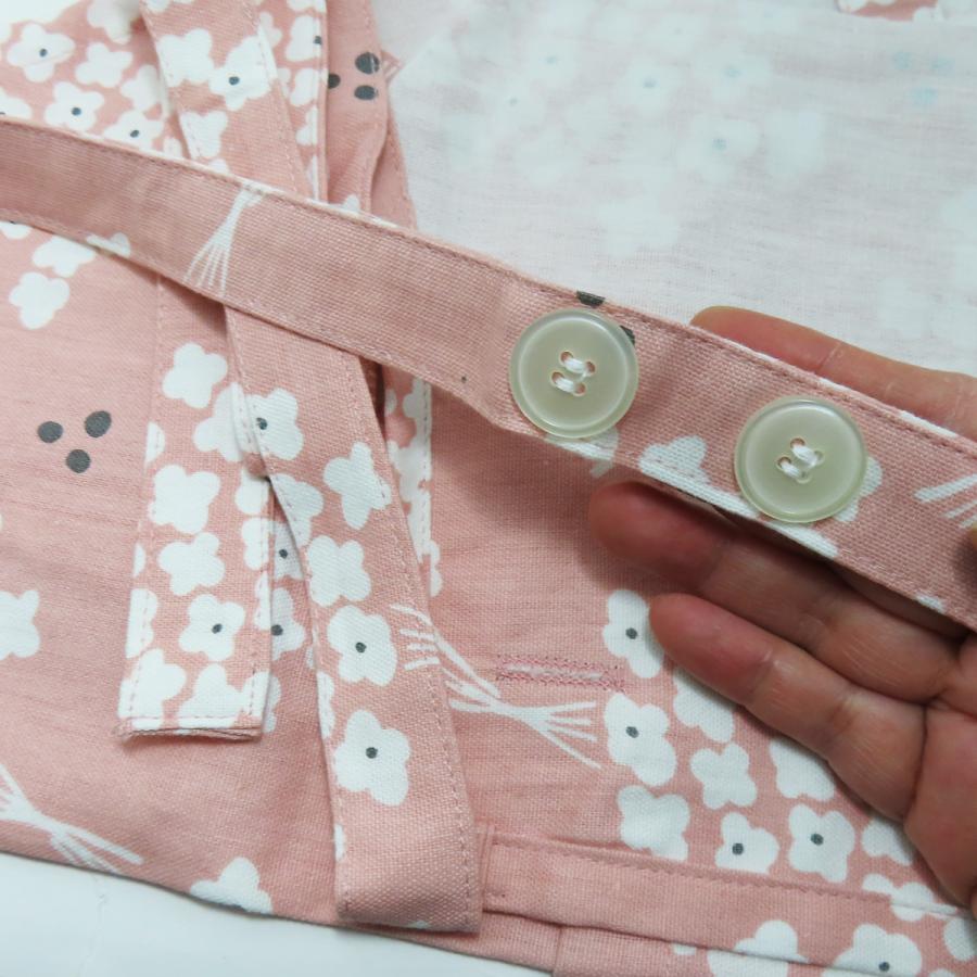 エプロン 花柄 おしゃれ お花模様 フラワー ピンク 女性用エプロン