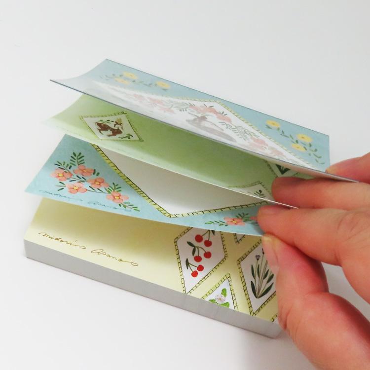 ブロックメモ（1冊120枚）2冊 メモ 鹿 鳥 おしゃれ 人気 浅野みどり