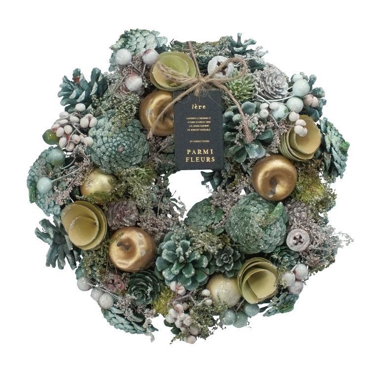 クリスマスリース グリーントゥインクル M リース クリスマス 冬リース ナチュラルリース 玄関 ドライフラワー 造花 壁飾り おしゃれ Wr Ch Gtm Aromdee 通販 Yahoo ショッピング