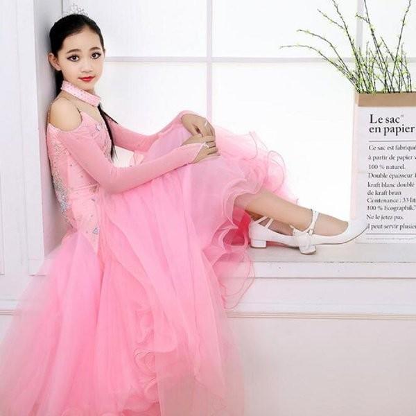 希少 社交ダンス衣装 ワンピース モダンダンス ワルツ専用ドレス レッスン着 子供用 ルンバ サンバ 練習競技着デモ用 スタンダード発表会用演出服 絶対一番安い Www Technet 21 Org