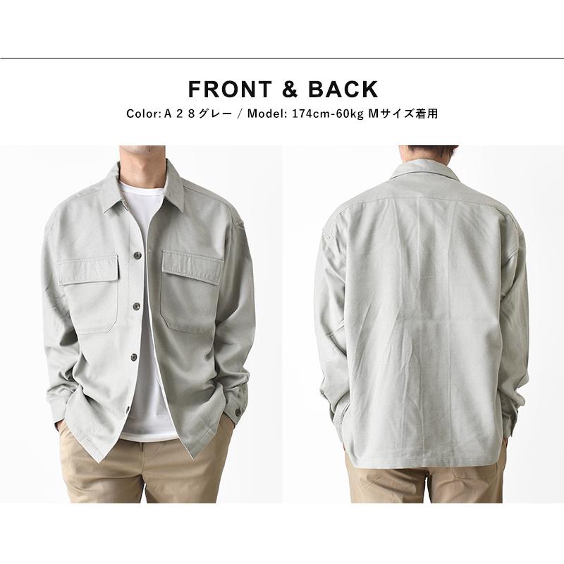 シャツ メンズ 長袖 起毛 ビッグシルエット シャツジャケット 送料無料 通販YC｜aronacasual｜14