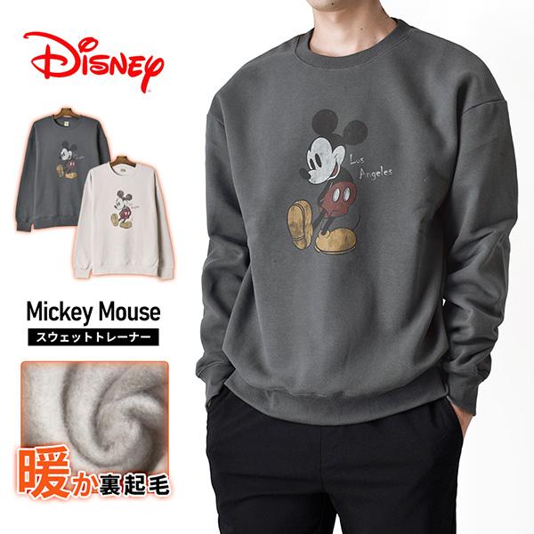 Disney（ディズニー） トレーナー メンズ 裏起毛 ミッキーマウス 