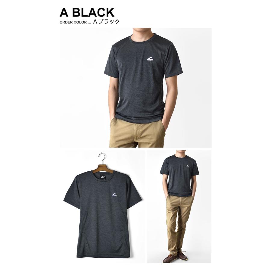 ARONA Tシャツ メンズ 半袖 DRYストレッチ 吸汗速乾 リフレクション
