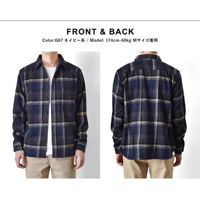 ARONA チェックシャツ ネルシャツ 長袖 シャツ 冬 暖かい 防寒 メンズ