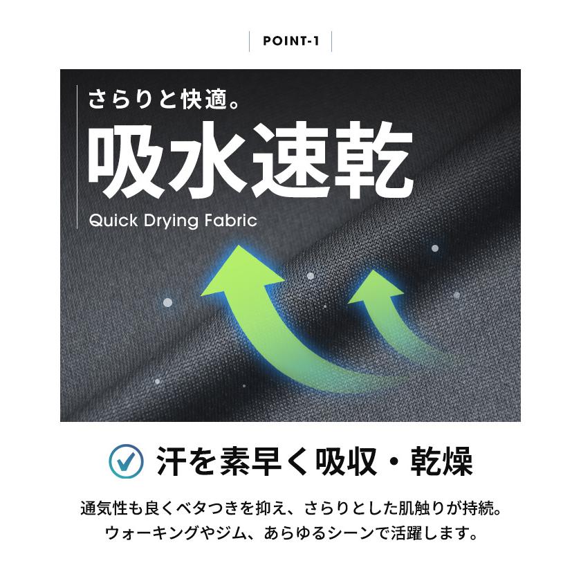 Kaepa（ケイパ） ハーフジップ カットソー メンズ DRY 吸汗速乾