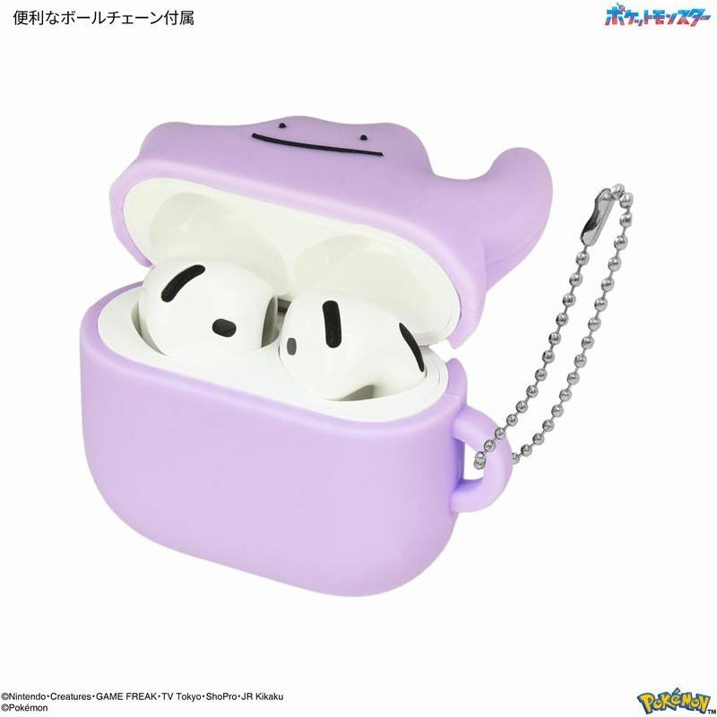 AirPods3世代 本体 ホワイト +ポケモン メタモンケース ポケモン メタモン AirPods4 エアポッズ シリコンケース カバー