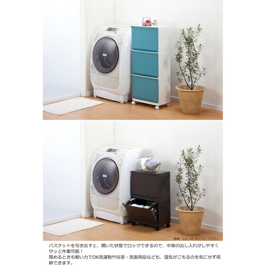 平和工業 クレバン ランドリーボックス3段 Clevan323 ブルー 日本製