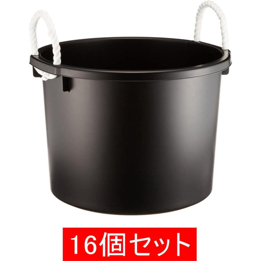 【未使用品】つけもの容器30型　蓋付きバケツ　セット タライ・バケツ ブラック【お得な16個セット】 30L 万能容器 平和工業 保存容器・ケース