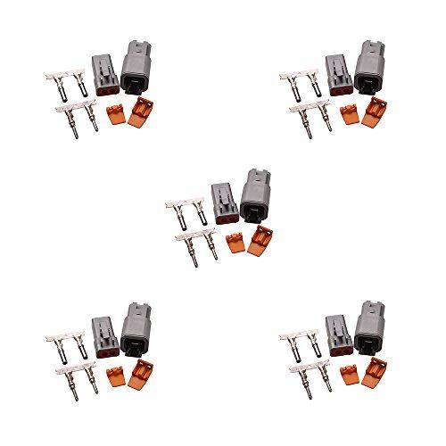 防水カプラー2極 5個セット 2ピン 16-14AWG 1.25-2sq DTコネクタ 防水カプラー2極 5個セット 2ピン 16-14AWG 1.25-2sq DTコネクタ