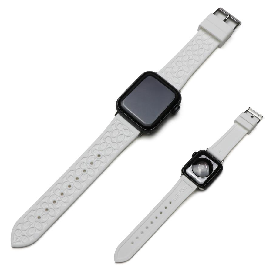 COACH コーチ Apple Watch アップルウォッチ 14700050 バンド ベルト シリコン ラバー ホワイト Cマーク ロゴ シグネチャー 38mm 40mm 41mm｜around｜02