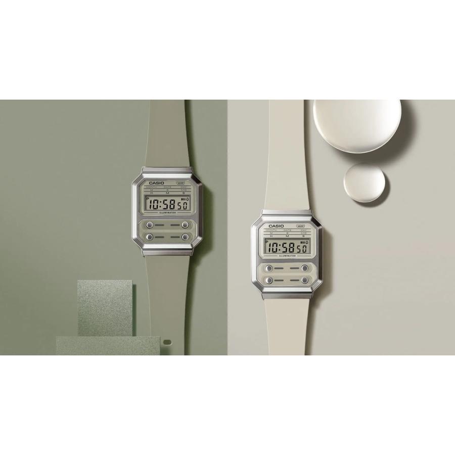CASIO カシオ Edgy Collection A100WEF-3A A100WEF-8A エイリアン 復刻版 腕時計 くすみカラー オリーブ サンド デジタルウォッチ | CASIO | 10
