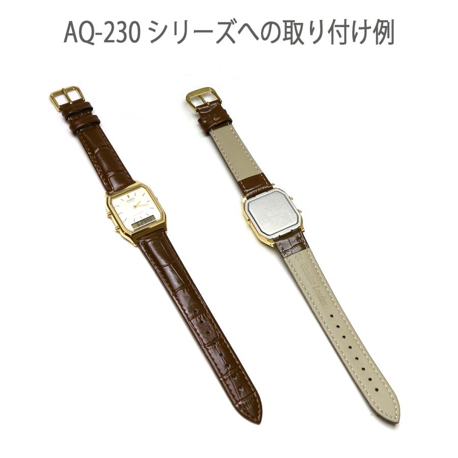 CASIO AQ-230 AQ-240 AQ-800 シリーズ】交換ベルト カスタム レザー