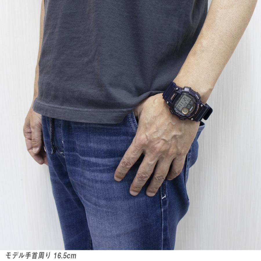 【振動でお知らせ】カシオ バイブレーション アラーム W735-736 三つ目デジタル スポーツウォッチ CASIO 男性用 男の子 キッズ 腕時計 小学生 中学生の画像
