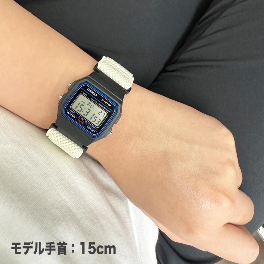【CASIO F-91W & W-218H シリーズ】汎用 18mm 伸びる ゴム ループベルト ループナイロンバンド ループナイロンベルト ナイロンストラップ 通気性 速乾 |  | 11