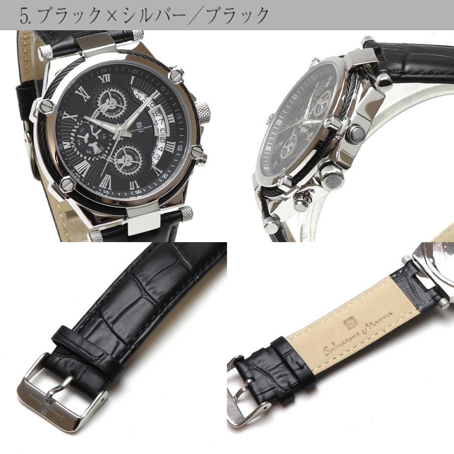 サルバトーレマーラ クロノグラフ 腕時計 Salvatore Marra SM18102 クロノ ストップウォッチ 多針 アナログ ビジネス 日付 カレンダー レザーベルト 革 男性の画像