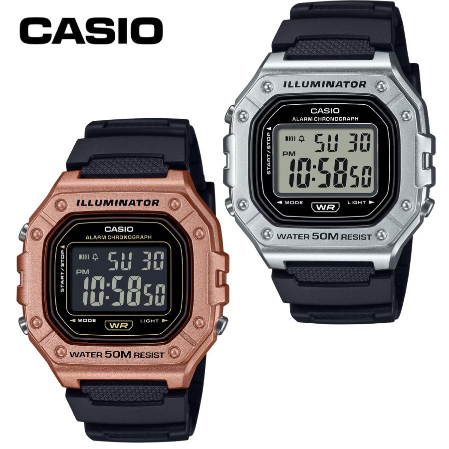 CASIO カシオ W-218HM チープカシオ メタリックカラー ローズゴールド  