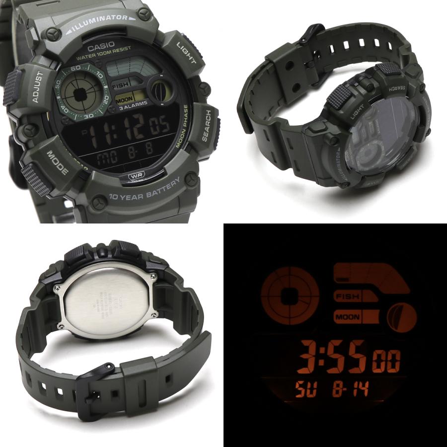 【専用】CASIO メンズ 100m防水 希少 WS-750 不動 CASIO（カシオ） WS-1500H 10気圧防水 フィッシングモード ムーン