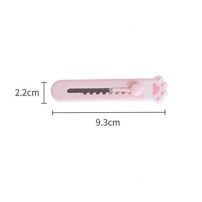 3色セット 子ネコと握手しながら紙を切る？！ぷっくりピンクの肉球がかわいいミニカッター。 かわいい キュート おしゃれ 女子文具 ねこ 肉球 カッターナイフ |  | 03