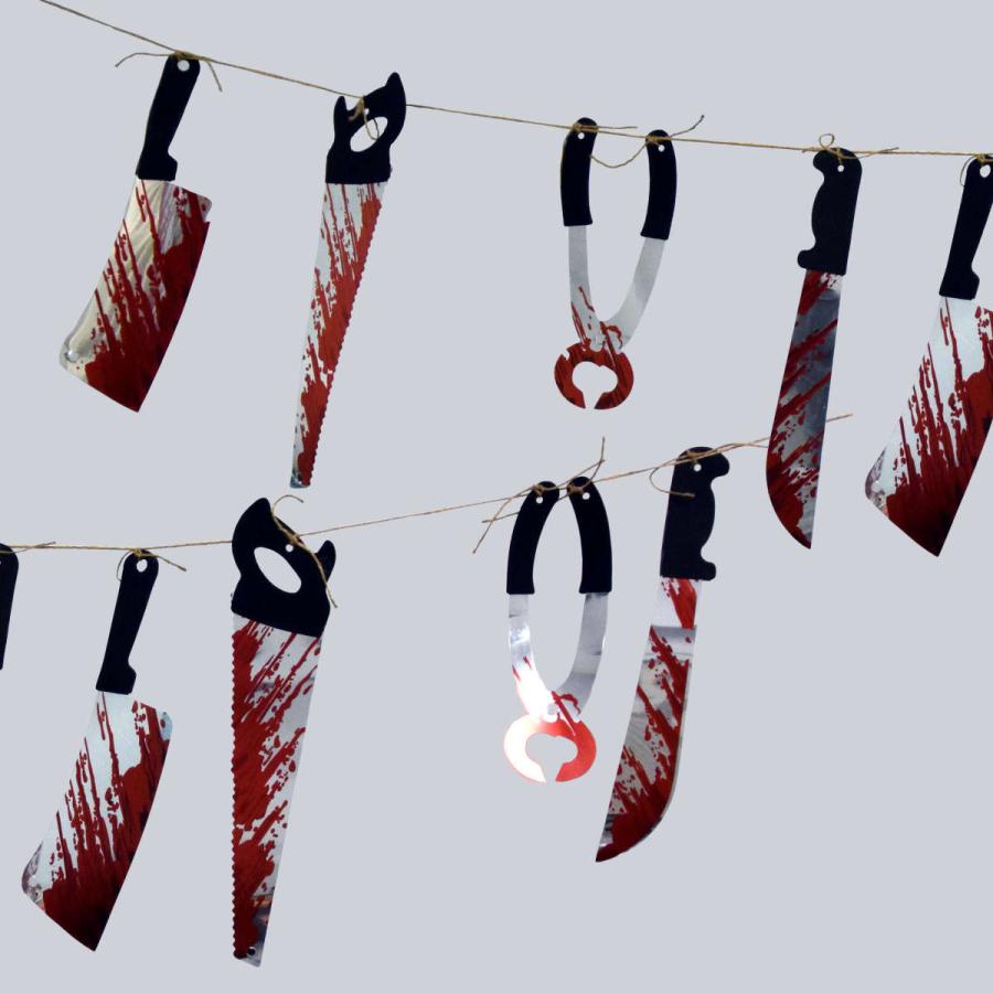 8種の刃物のガーランド 壁にかけるだけで部屋がホラー映画の雰囲気に ハロウィン 怖い オンライン スプラッタ 血塗れ 装飾 壁飾 のれん コスプレ Arp 5244 Set8 Arpacker 通販 Yahoo ショッピング
