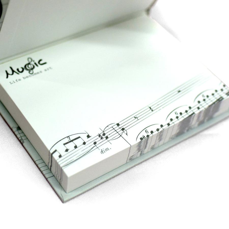 音符と猫柄のおしゃれメモ付箋。ピアノ発表会の記念品に最適。 メモ