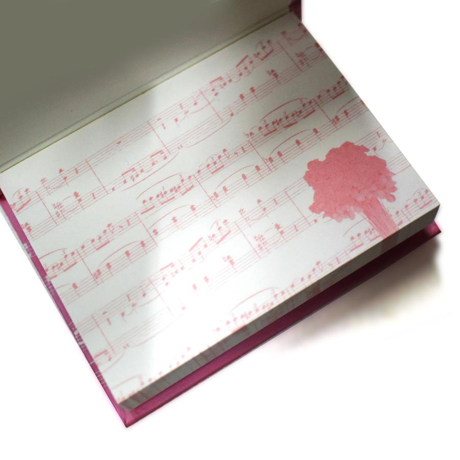 音符と猫柄のおしゃれメモ付箋。ピアノ発表会の記念品に最適。 メモ