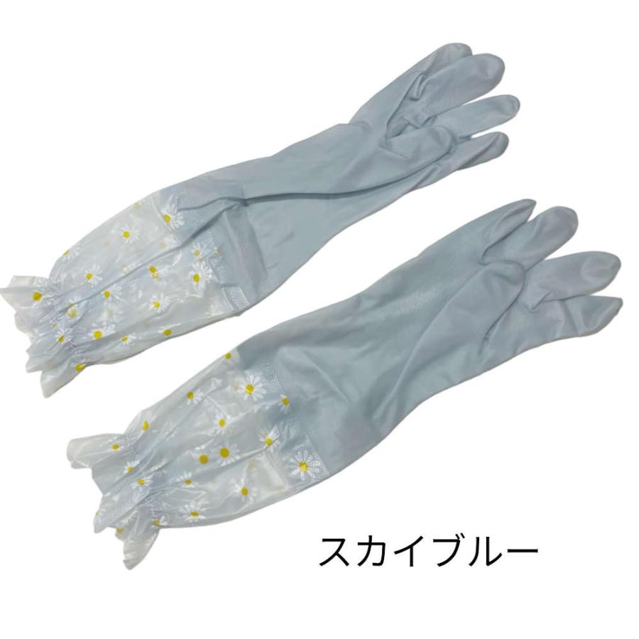 3色セット ロングゴム手袋。肘まですっぽりで濡れずに食器洗い。 キッチン 可愛い おしゃれ 花柄 かわいい 濡れない 水仕事 掃除 風呂掃除 長い 人気 おすすめ |  | 03