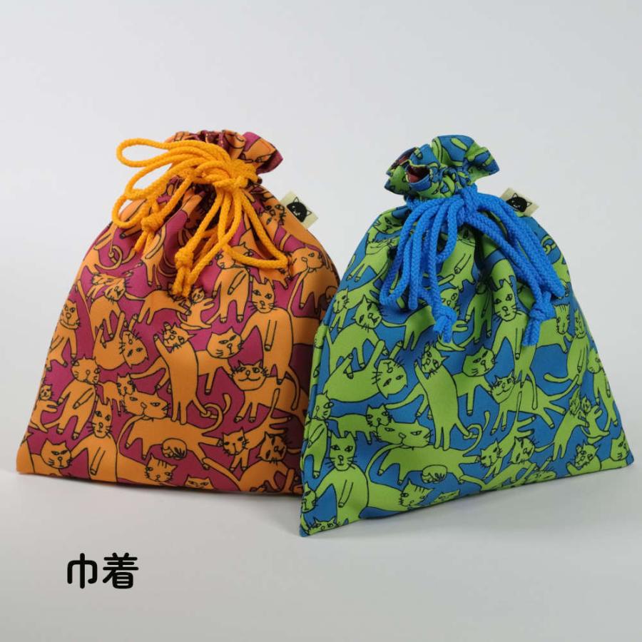 巾着、ペンケース、カード入れとポーチの4点セット。人と被らない個性派デザインで周りと差をつけて。 ねこ 新生活 入園 入学 新生活 収納 整理 プレゼント |  | 03