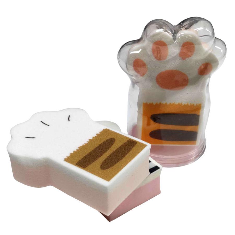 個性的な肉球のメイクパフ 3個+ケース付 化粧 フェイス かわいい 外出 お泊り ファンデーション スポンジパフ スポンジ リキッド クッション メイクアップ |  | 02