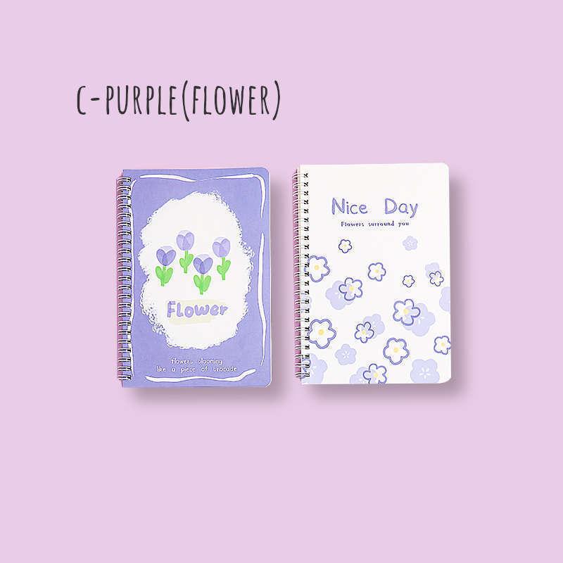 A5サイズに散りばめたお花がかわいいリングノート2冊セット 花 植物