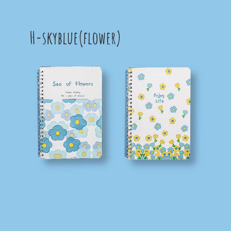 A5サイズに散りばめたお花がかわいいリングノート2冊セット 花 植物