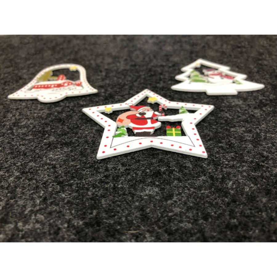 気分が↑でミニーツリーにぴったり。コンパクトな木製クリスマス飾り3種。 サンタクロース  教会  癒し かわいい 木製 ツリー オーナメント |  | 01