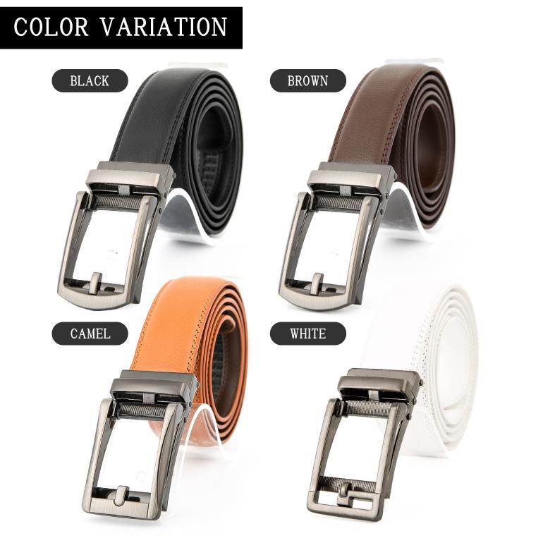 ベルト メンズ 穴なし 本革 無段階 レザー 革 カジュアル ビジネス