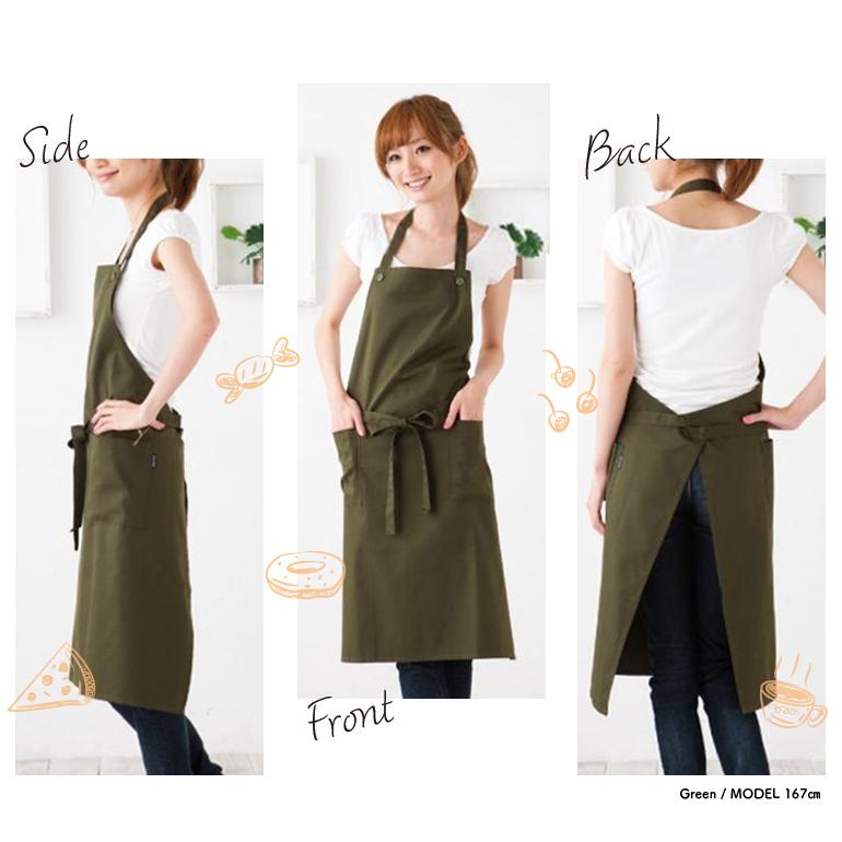 カフェエプロン シンプル エプロン おしゃれ カフェ レディース ロング丈 保育士 首掛け式 コットン ベージュ フリーサイズ ブラック ネイビー |  | 06