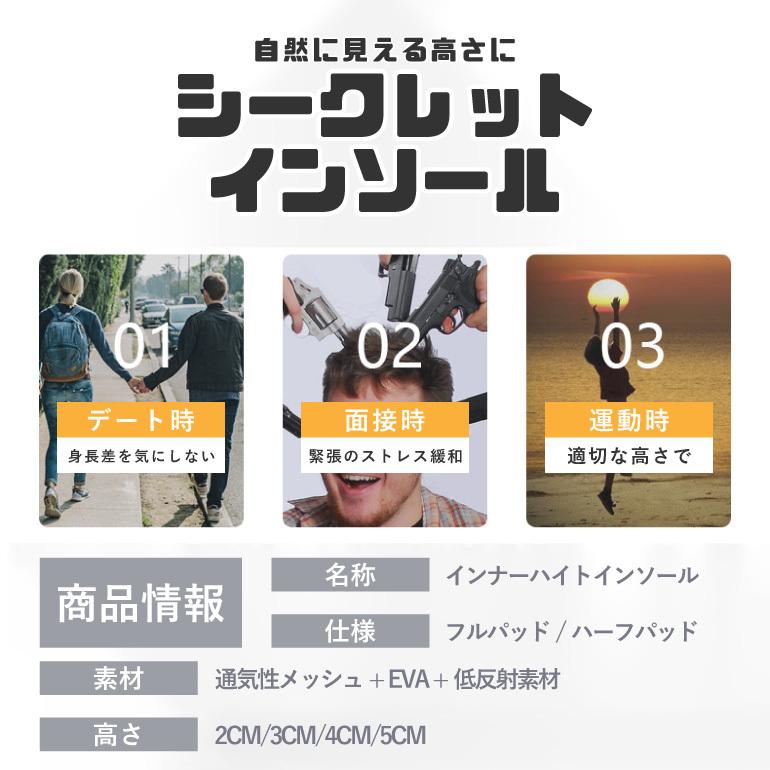 シークレットインソール 左右セット 中敷き インソール 脚長 美脚 身長