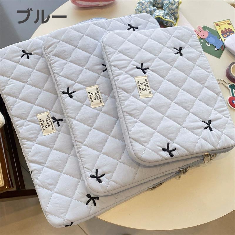 くすみカラー キルティング タブレットケース iPad対応 PCケース