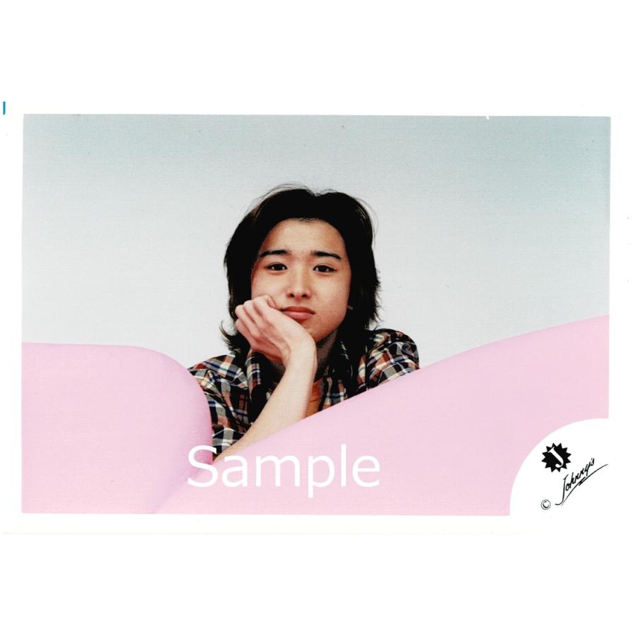 大野智(嵐) 公式生写真/Jロゴ・Jr.時代・衣装青×赤×白×黄色・背景 