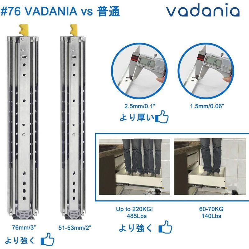 VADANIA　ロック付き　超重量用スライドレール　800mm　Heavy　Duty引き出しスライド　VD2576　工業用レール　かんぜんな