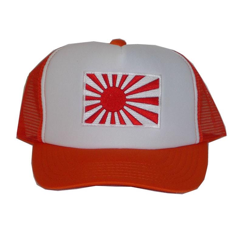 アメカジメッシュキャップ☆MESH CAP☆海軍旗（旭日旗）☆ホワイト