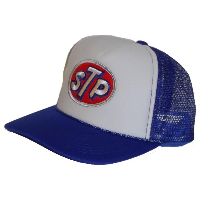 アメカジメッシュキャップ☆MESH CAP☆STP☆ホワイト×ロイヤルブルー