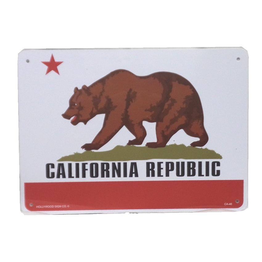 プラスチック・サインボード★Plastic Sign Board★カリフォルニア州旗★California Republic カリフォルニア
