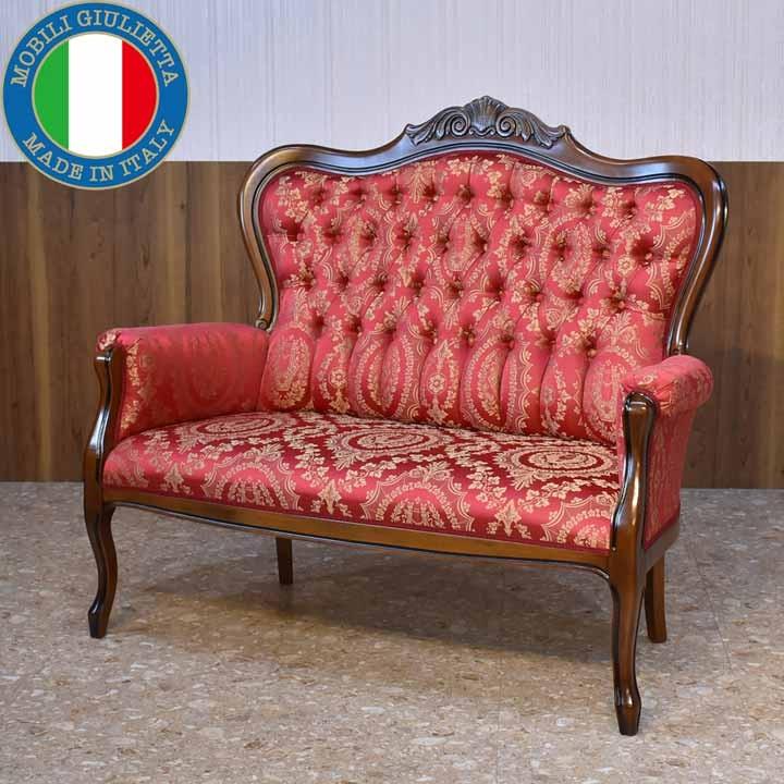 イタリア製ラブソファ 2Pソファ 二人掛け 猫脚 クラシック