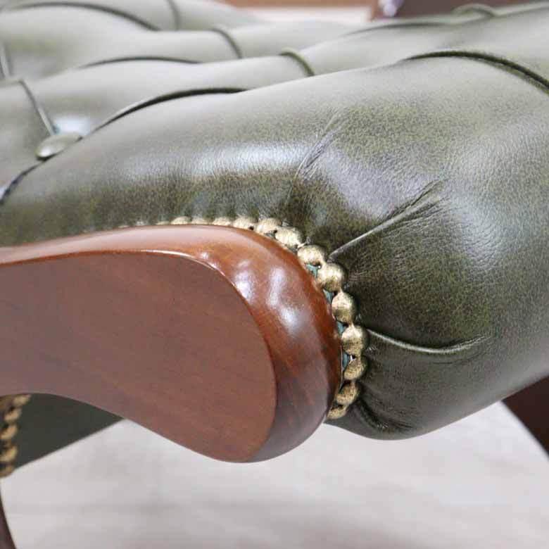 2026年 イタリア ロッキングチェア 本皮グリーン 猫脚 肘付き チェア ソファ サロンチェア 完成品 イス 木製 彫刻 高級家具 【MY2997266314】(104720円)