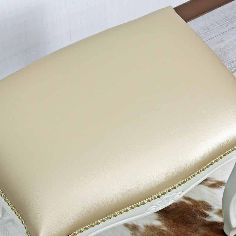イタリア スツール 合皮 ゴールド 猫脚 玄関用 完成品 イス オットマン 