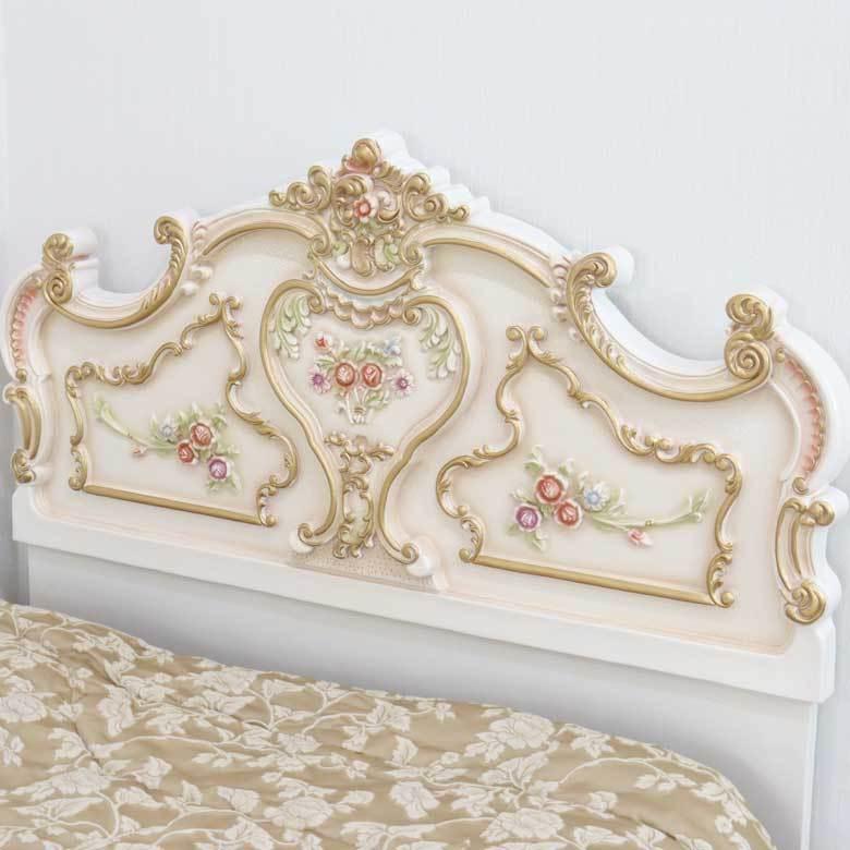 ロココ調 シングルベッド マットレス別 ベッドフレーム 直輸入 姫家具  