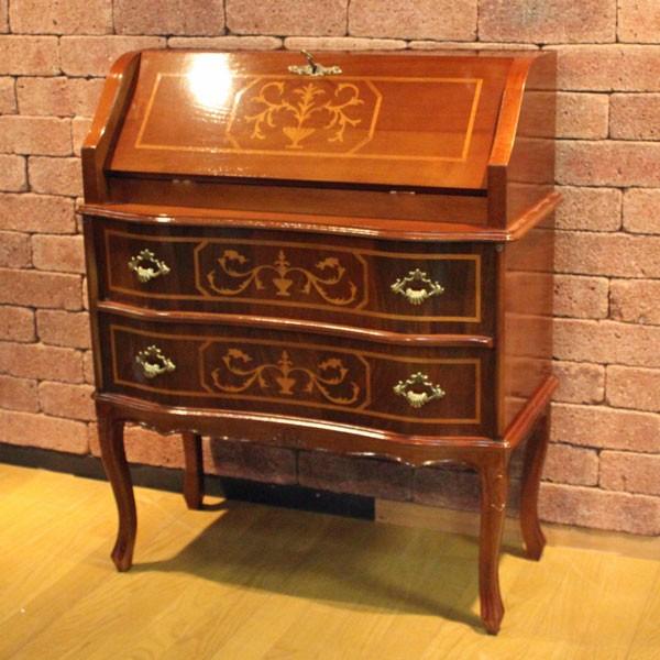 猫足イタリアアンティークライティングディスク象嵌