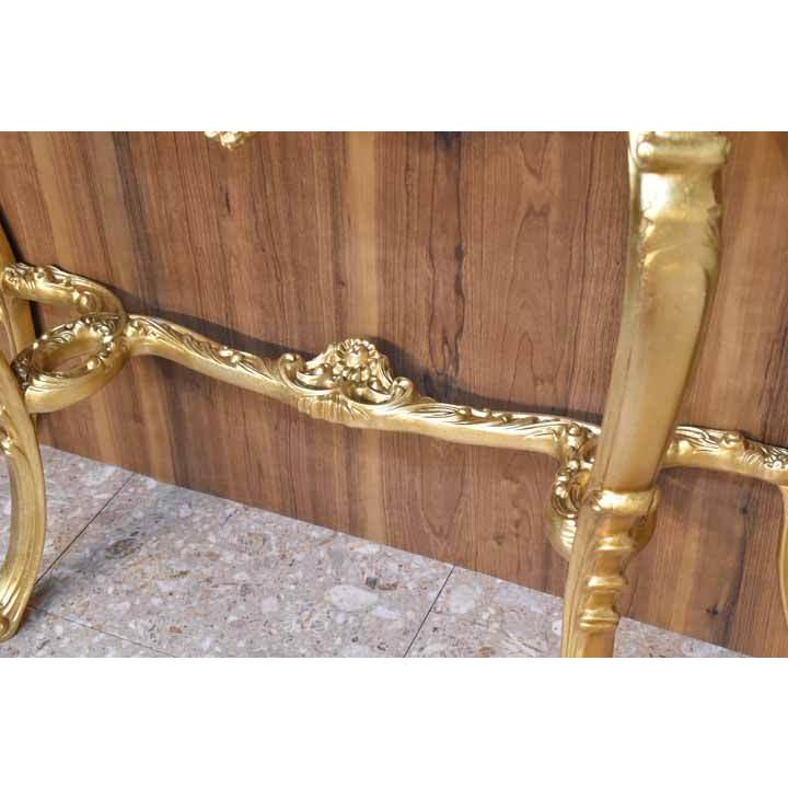 イタリア コンソールテーブル ゴールド 118cm 完成品 猫脚 壁面家具 