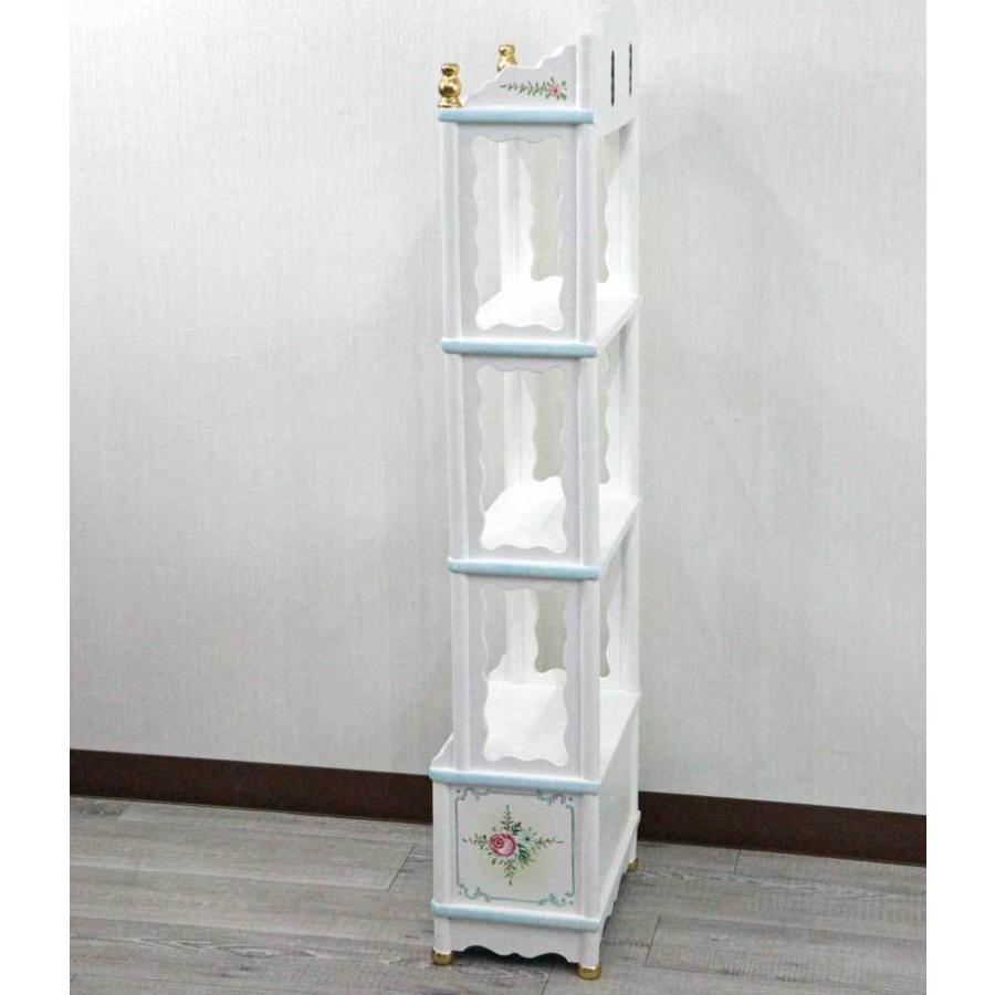 ロココ調 シェルフ ミニキャビネット ラック 白家具 アンティーク