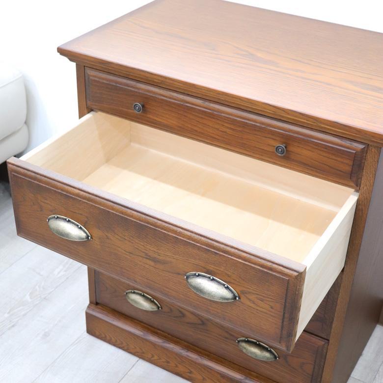 4段チェスト 幅60cm ナラ材 日本製 サイドチェスト 旭 北海道 【公式通販】