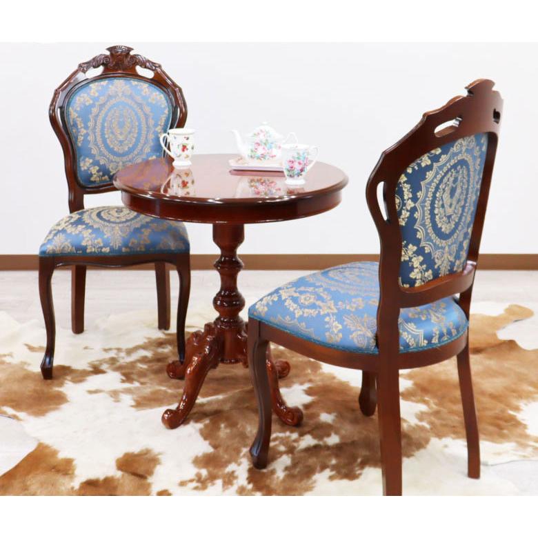 イタリア製象嵌丸テーブルダイニングテーブル アンティーク